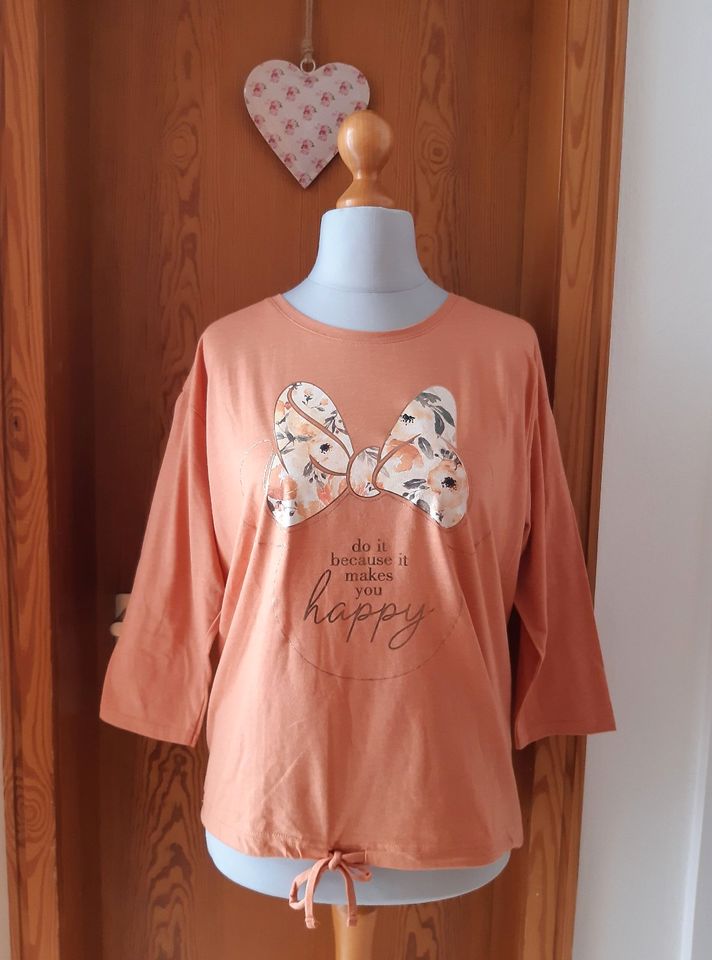 Damen Oberteil T-Shirt orange Minnie Maus Größe M 40/42 Gina in Rheda-Wiedenbrück
