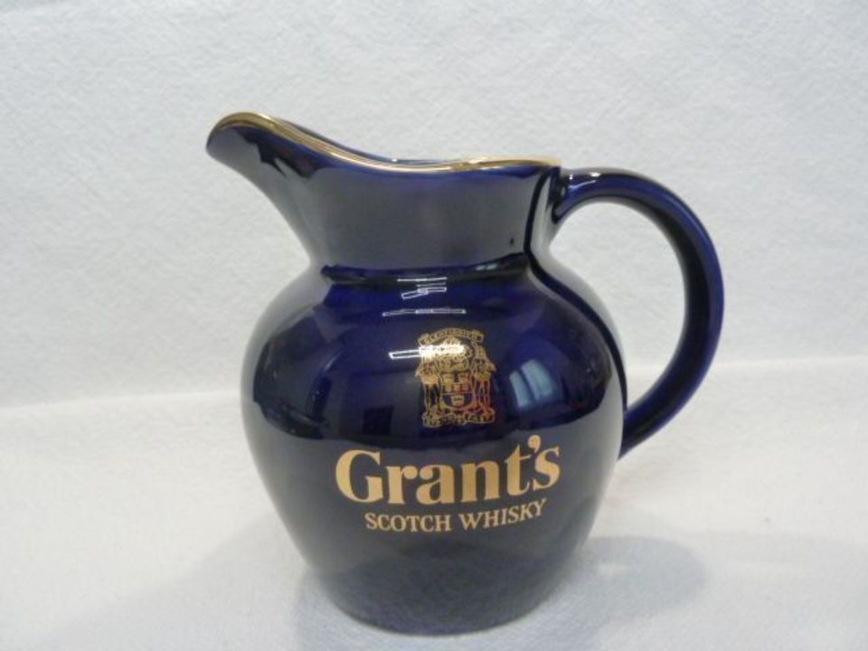 Grant's SCOTCH WHISKY Krug Blau mit Gold CLENFIDDICH England in Täferrot