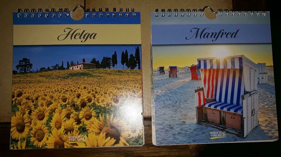 Immerwährender/Ewiger Kalender mit Namen *Helga* und *Manfred* in Leipzig