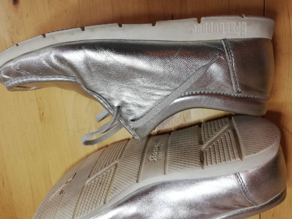 Schuhe Sioux Grashopper Leder Silber Gr. 8,5 in Berlin