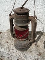 Alte Petroleumlampe Frowo 50, rotes Glas, Bayern - Ingolstadt Vorschau