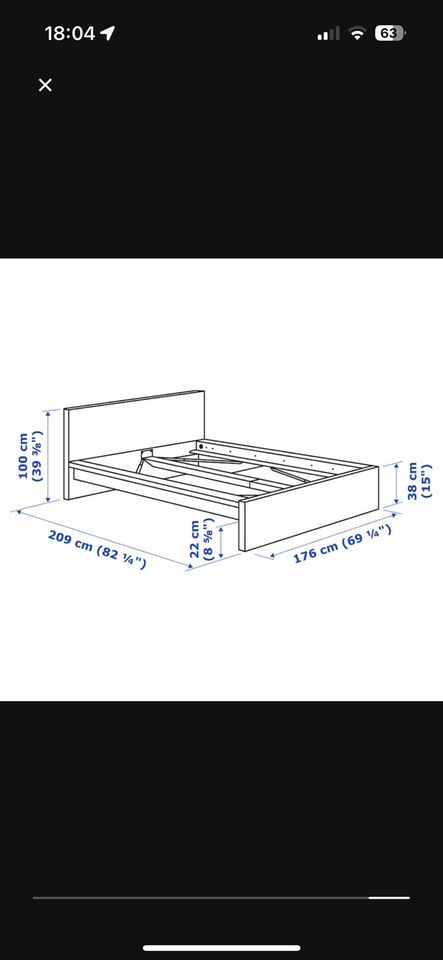 Ikea Malm Bett schwarz 160x200 in Monheim am Rhein