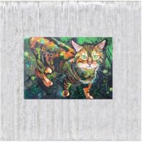 Original Bild Acryl Gemälde Katze Kater Cat Bengal Leopard bunt Nordrhein-Westfalen - Porta Westfalica Vorschau