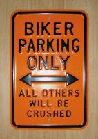 Blechschild BIKER PARKING ONLY Berlin - Friedenau Vorschau