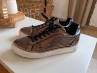 Impressionen Leder Sneaker Bronze Schwarz hoher NP Blogger Trend Bayern - Tuntenhausen Vorschau