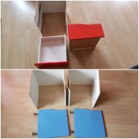 Ikea Kallax 2 Schubladen rot und 2 Türen blau inkl. Einbau Set Nordrhein-Westfalen - Arnsberg Vorschau