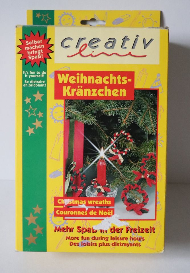 Weihnachtskränzchen Strickliesel stricken f. Kinder m. Wolle in Forstinning