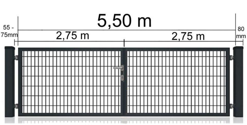 Doppelstabmatten Gartenzaun  25 Meter Paket Nr. 45 Anthrazit RAL 7016 Stabmatte Zäune 203 cm Höhe 6/5/6 Klemmplättchen in Herford