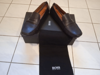 Hugo Boss handgefertigte Loafers neu Mokassin Leder Logo NP 280€ Duisburg - Homberg/Ruhrort/Baerl Vorschau