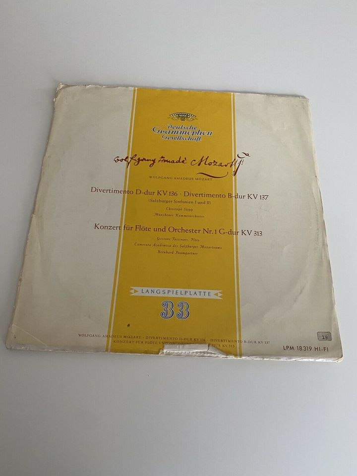 Schallplatte Wolfgang Amadeus Mozart Divertimento LPM18319 in Stuttgart
