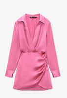 Zara Kleid pink kurz Satin Optik Größe S neu Hessen - Lahnau Vorschau