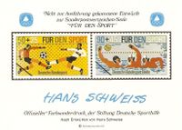 Vignettenblock Stiftung Sporthilfe - Fußball Wasserball Schweiss Nordrhein-Westfalen - Kamen Vorschau