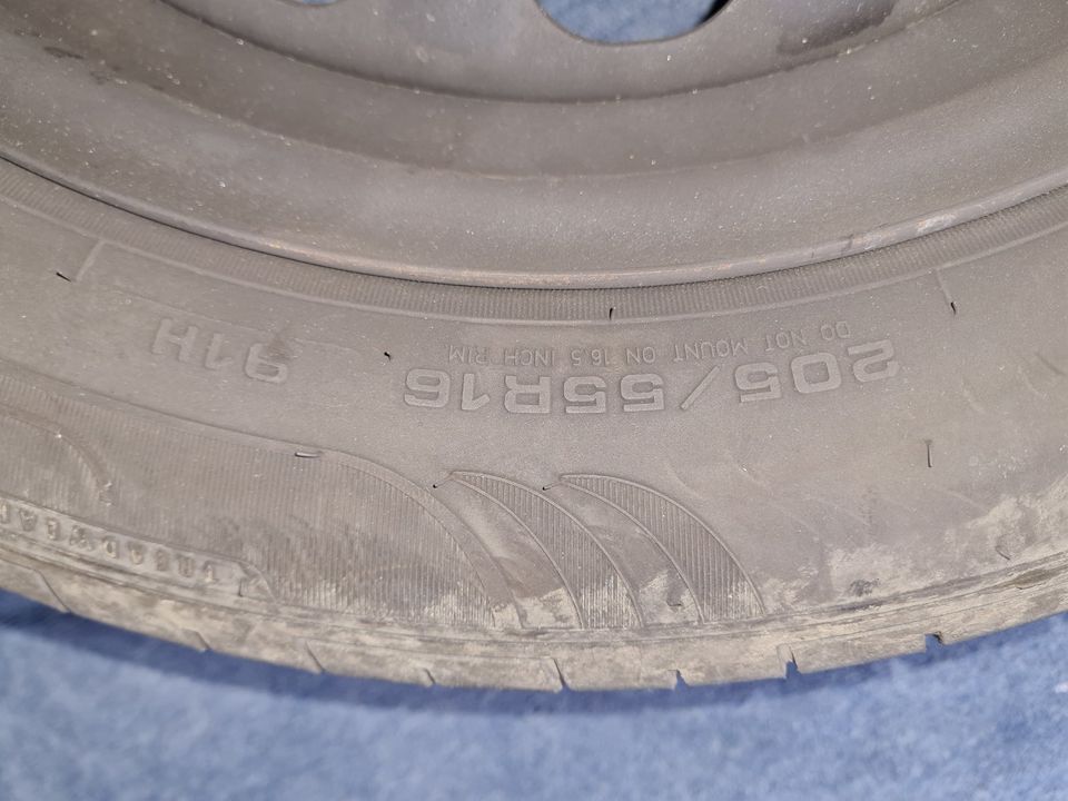 4 x Sommerreifen, Fulda 205/55R1691H auf Stahlfelgen in Kalletal