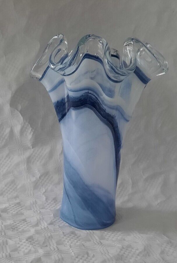 MURANO Glas Vase von Tammaro Home; türkis, blau; NEU in Halver