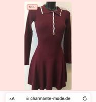 Mini Kleid Strickkleid Bordeaux Kleid mi Kragen Neu Düsseldorf - Friedrichstadt Vorschau