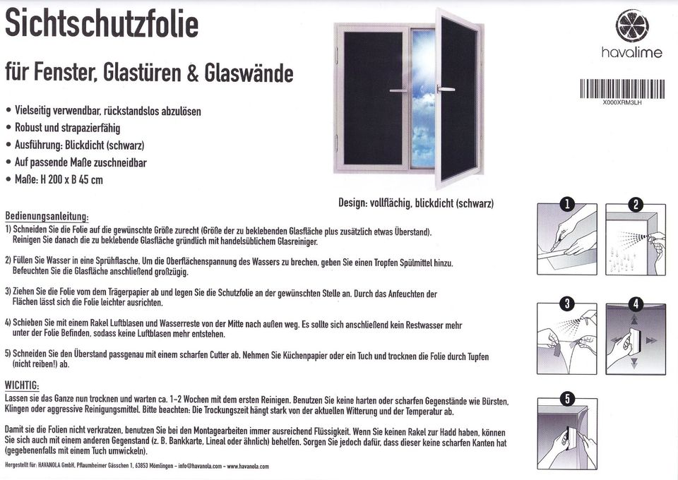 10 Verdunkelungsfolie Fensterfolie Sichtschutzfolie Fenster Folie