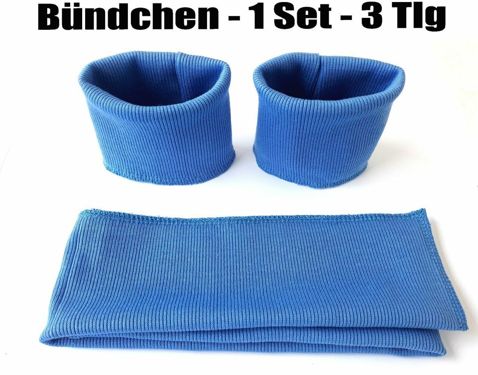 Bündchen Bündchenstoff elastisch 1 Set-3 Tlg. HELLBLAU Denim in Hohenstein-Ernstthal
