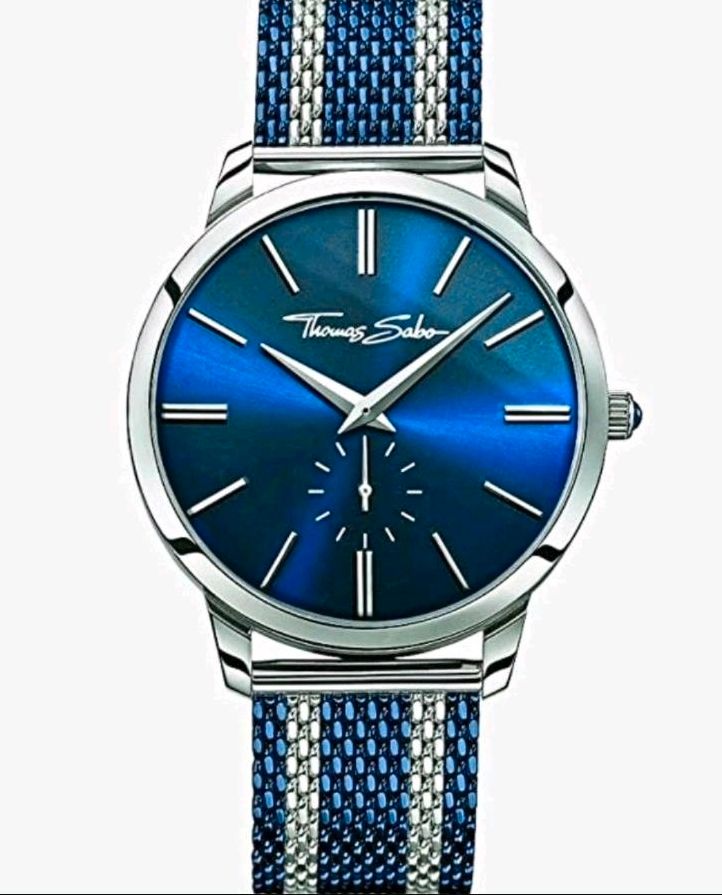 Stillvolle Uhr von Thomas Sabo, Farbe:silber/blau, neu,verpackt. in Düsseldorf