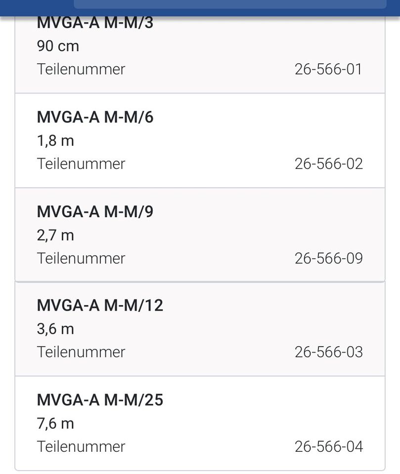 Kabel: MVGA-A M-M-Serie (BN39-01545B 1623 GM + 26-566-03 R.R 3,6 in Stuttgart