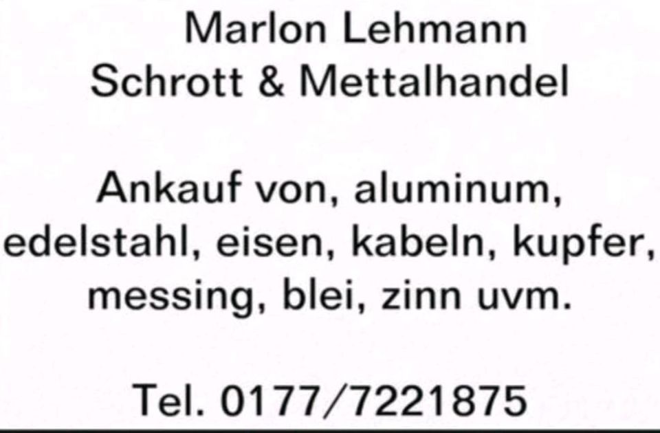 Schrott & mettal Ankauf♻️Marlon Lehmann ♻️ Schrottrecycling ♻️♻️ in Merchweiler