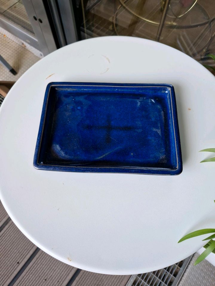 Unterteller für Bonsaischale blau Keramik 21x15cm in München