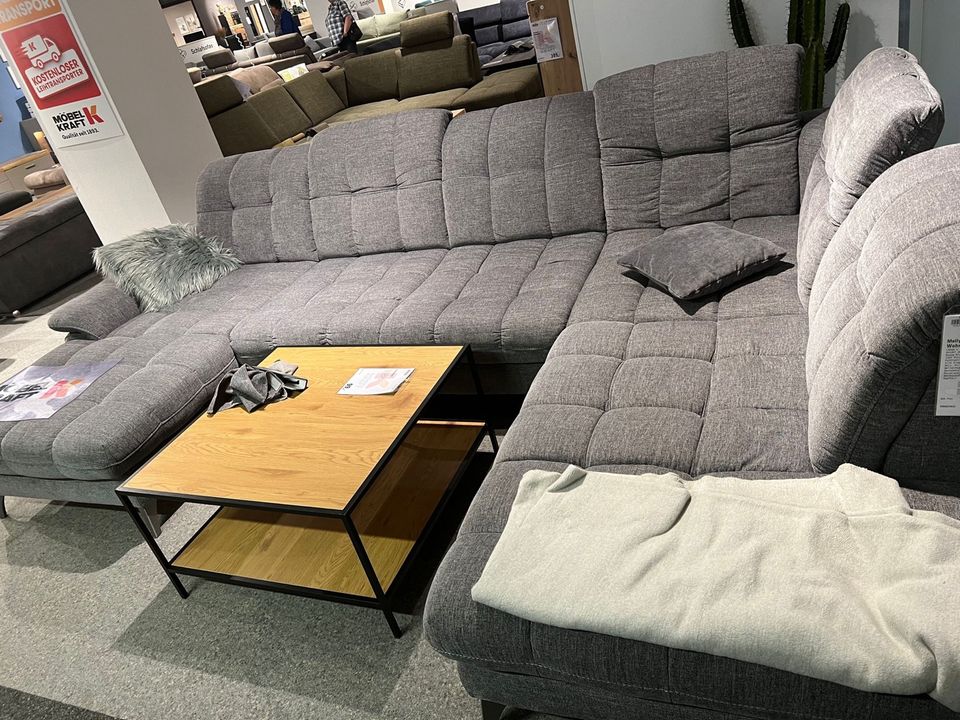 Wohnlandschaft Multifunktion Melly XXL U Sofa Couch grau in Struvenhütten