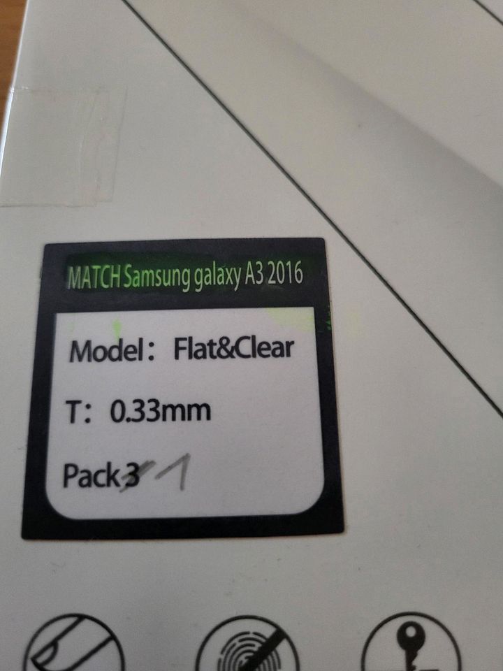 Displayschutzfolie Panzerglas Samsung Galaxy A3 Modell 2016 Handy in Wandlitz