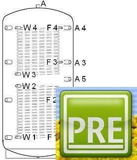 1A PRE Pufferspeicher 2500 L 2 WT für Heizung Solar Holzvergaser in Halle (Westfalen)