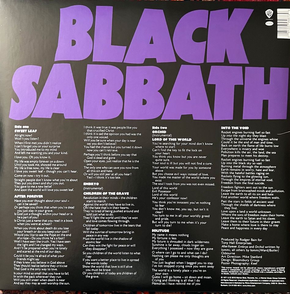 LP: Black Sabbath - Master of Reality, 180gramm grünes Vinyl in Reutlingen