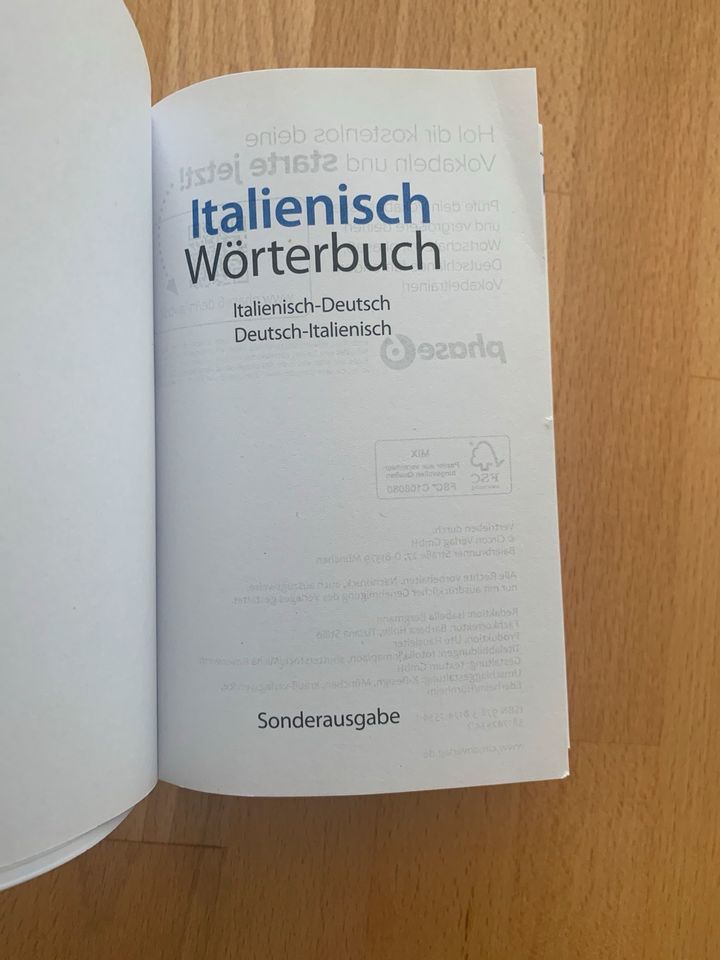 Italienisch Wörterbuch - Deutsch/Italienisch, Italienisch/Deutsch in Hamburg