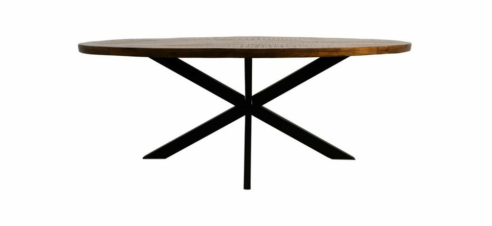 Esstisch Tisch Oval Industrial Massiv 220 cm / 180 cm in Twist