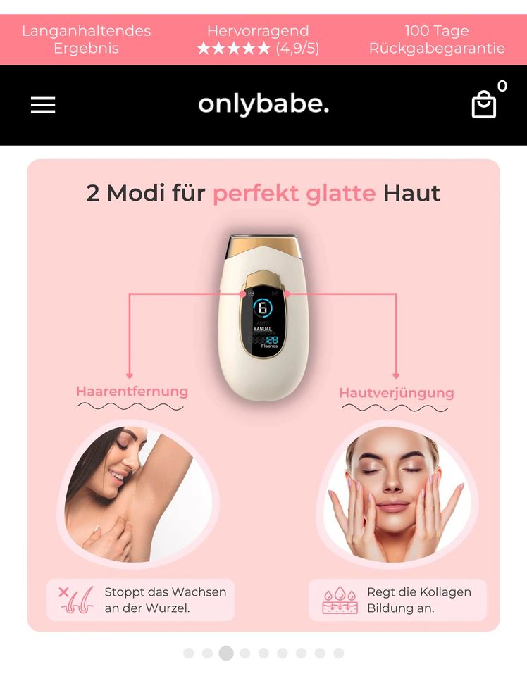 Onlybabe IPL - Laser PRO / Haarentfernung mit Laser inkl. Versand in Sülfeld