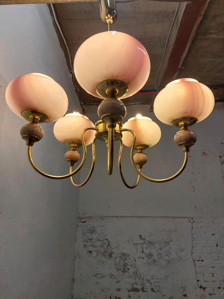 Vintage Lampe Leuchte Hängelampe Glas 60er 70er DDR retro in Leipzig