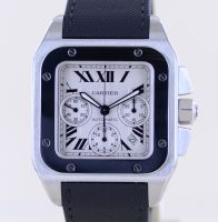 Cartier Uhr Santos 100 XL Chronograph Stahl Automatik 42mm B+P Nordrhein-Westfalen - Langenfeld Vorschau