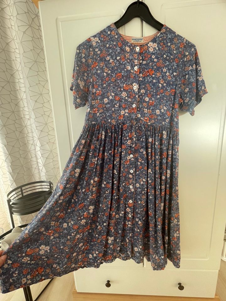 Sommerkleid Mädchen Gr. 140 - Portofino - Vintage - Blumen - blau in Hof (Saale)