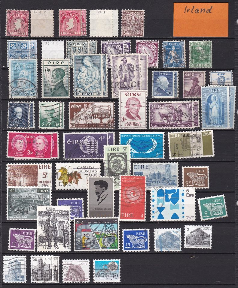 Briefmarken Irland über 60 Marken 1922-1990 in Regensburg