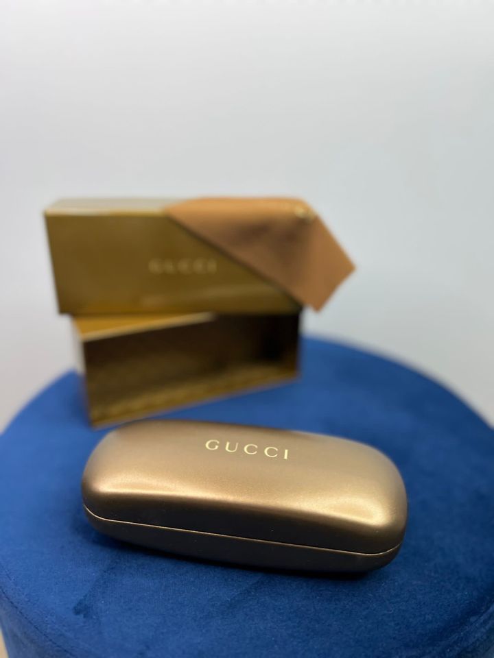 Gucci Brillenetui Etui Case Box Hülle Braun Hard GG Monogram Neu in Wolnzach