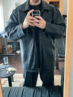Vintage 90s Y2K Boxy Fit Leder Jacke Mantel Rheinland-Pfalz - Mainz Vorschau