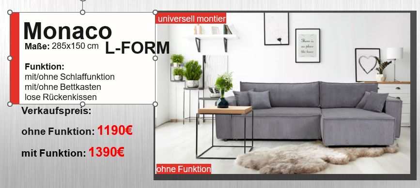 Sofa Monaco Modulsofa individuell kombinierbar in Düsseldorf