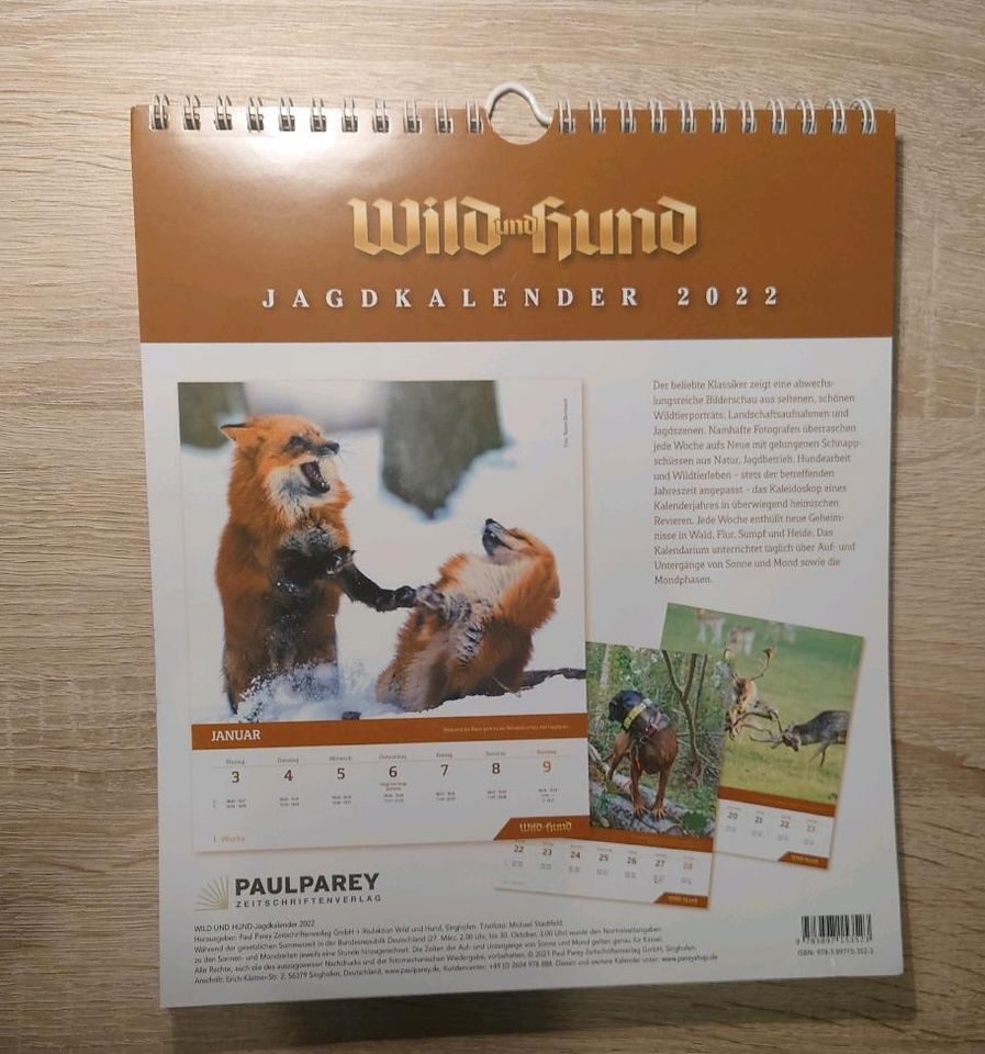 Wild und Hund Jagdkalender 2022 in Thür