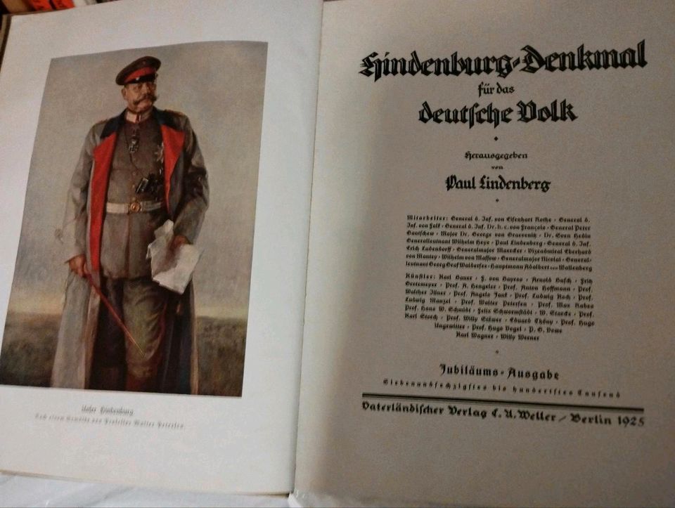 Hindenburg Denkmal für das deutsche Volk,altes großes Buch 1924 in Weißenburg in Bayern