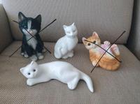 Katzenfigur diverse | Keramik weiß | Katze Deko Bochum - Bochum-Wattenscheid Vorschau