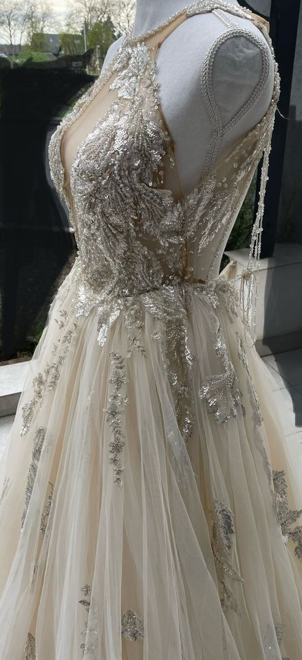 Designer Brautkleid Hochzeitskleid Standesamt 36 - 38 Creme Weiß in Leverkusen