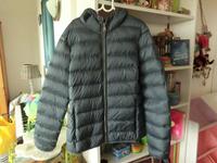 Daunen Winter Jacke blau/grau   38 warm mit Kapuze Nordrhein-Westfalen - Uedem Vorschau