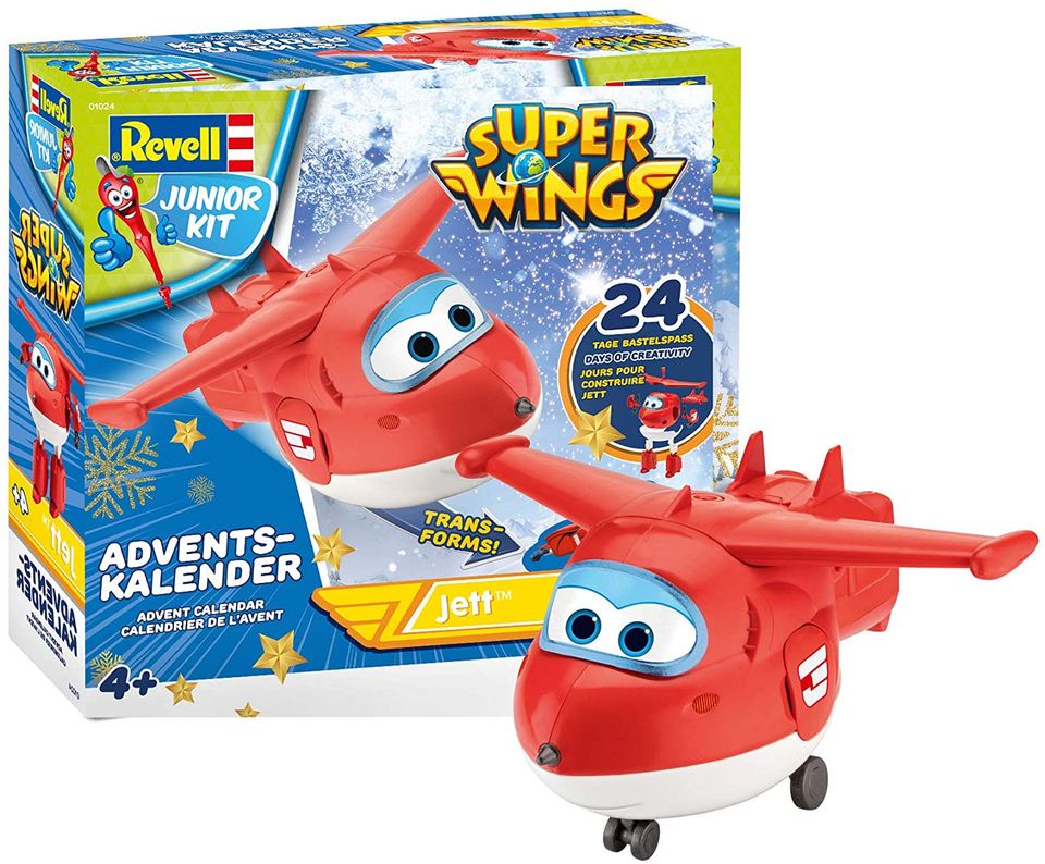 NEU Revell Junior Kit Adventskalender Super Wings Flugzeug Jett in Klötze
