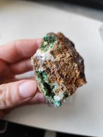 Annabergit Kristalle auf Calcit Mineralien MineralSteine grün Bayern - Creußen Vorschau