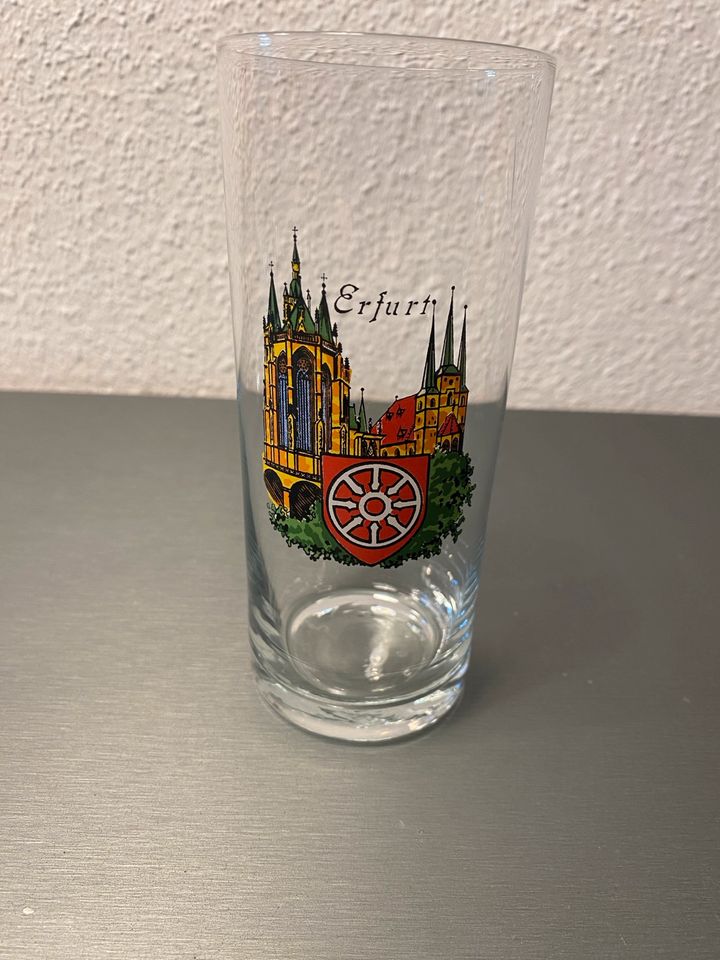 Trinkglas Stadt Erfurt Magdeburg Potsdam Souvenir in Dresden