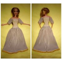 Barbie Puppen Kleid Prinzessin Königin Retro Ballkleid beige gold Brandenburg - Wittenberge Vorschau
