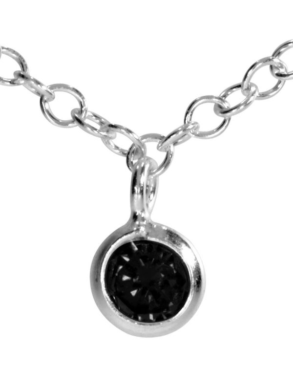 "Silberkette mit schwarzen Zirkonia-Steine"925Silber L 40+3cm Ver in Reken