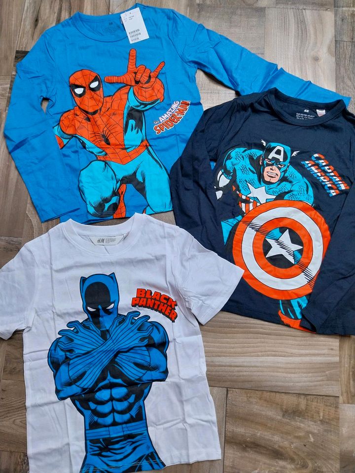 ☆Neu H&M Paket ☆122/128 Marvel Spiderman  Langarmshirts T-Shirt in Trebbin